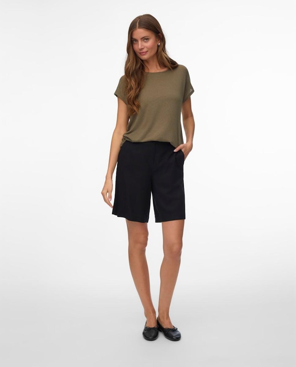 Vero Moda - Short tejido lino de mujer con cintura elástica.