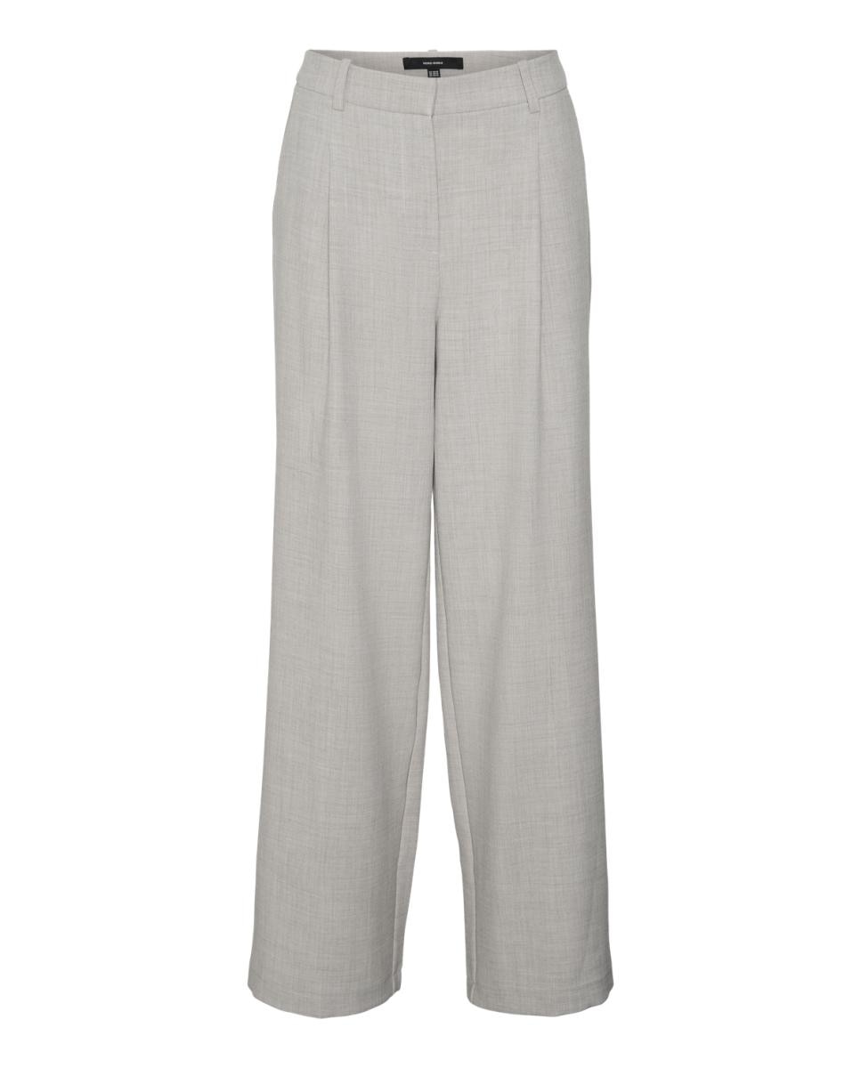 Calças Formais Wide Leg Cinzento-claro-6