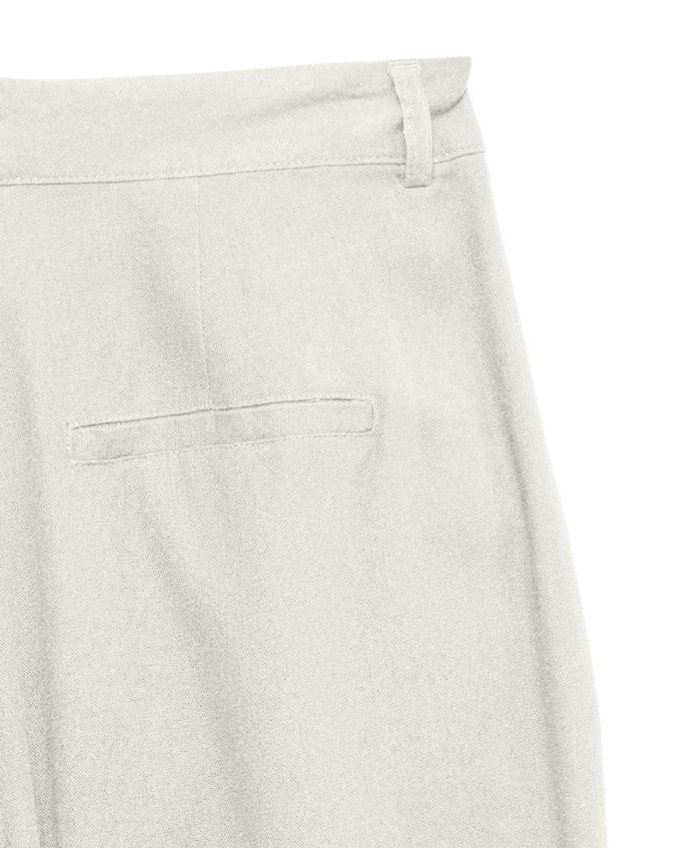 Pantalón de vestir de mujer tejido lino - Vero Moda - Blanco Blanco-6