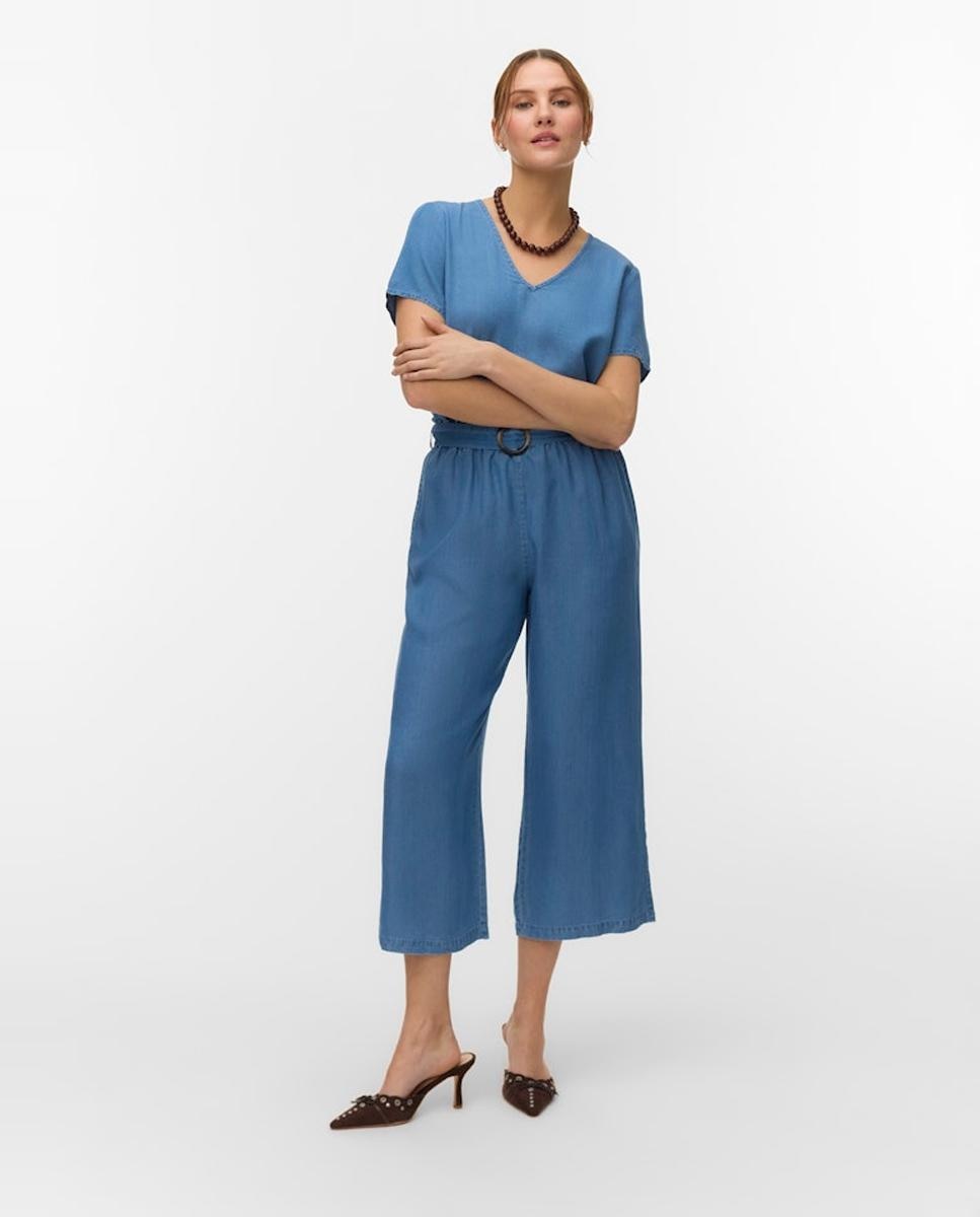 Vero Moda - Pantalón culotte de mujer con cinturón a juego.
