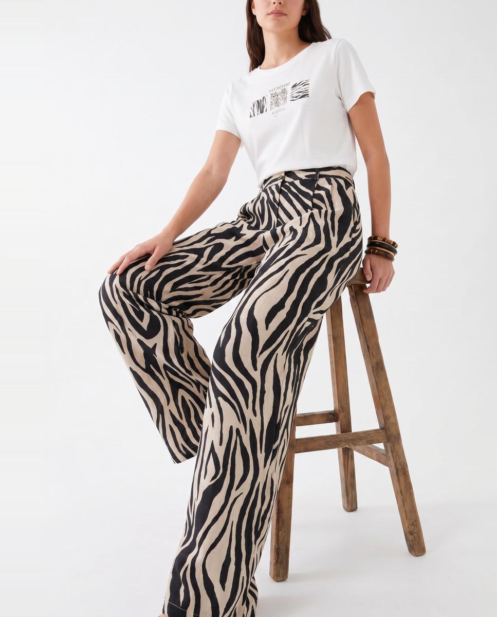 Vero Moda - Pantalón de vestir de mujer tejido lino.