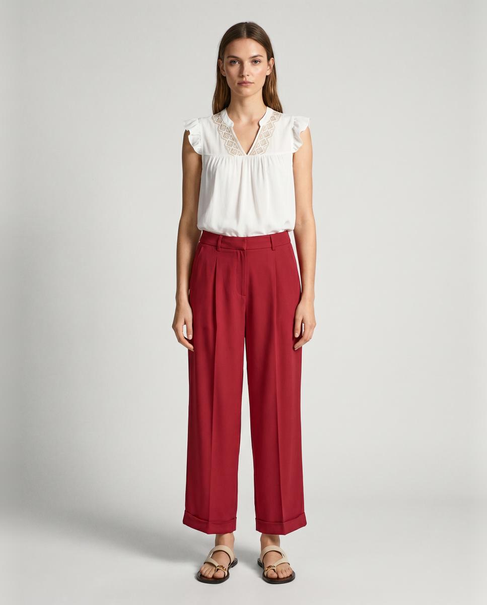 Vero Moda - Pantalón de vestir de mujer pernera ancha.