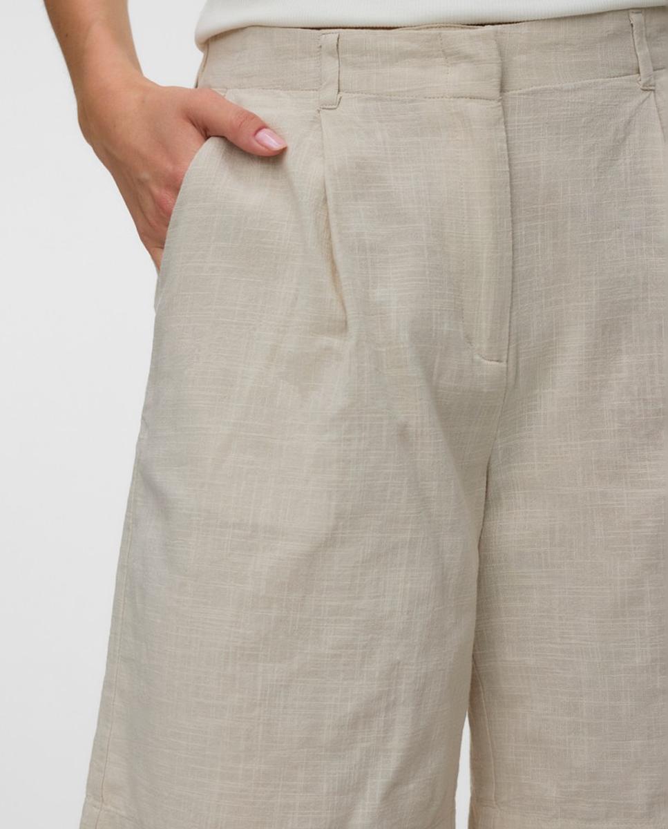 Bermudas de Linho com Cintura Elástica Branco-gelo-2