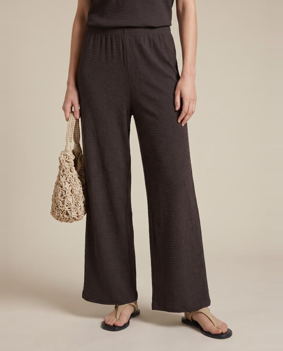 Pantalón largo de pernera ancha - Vero Moda - Marrón oscuro Marrón oscuro-2