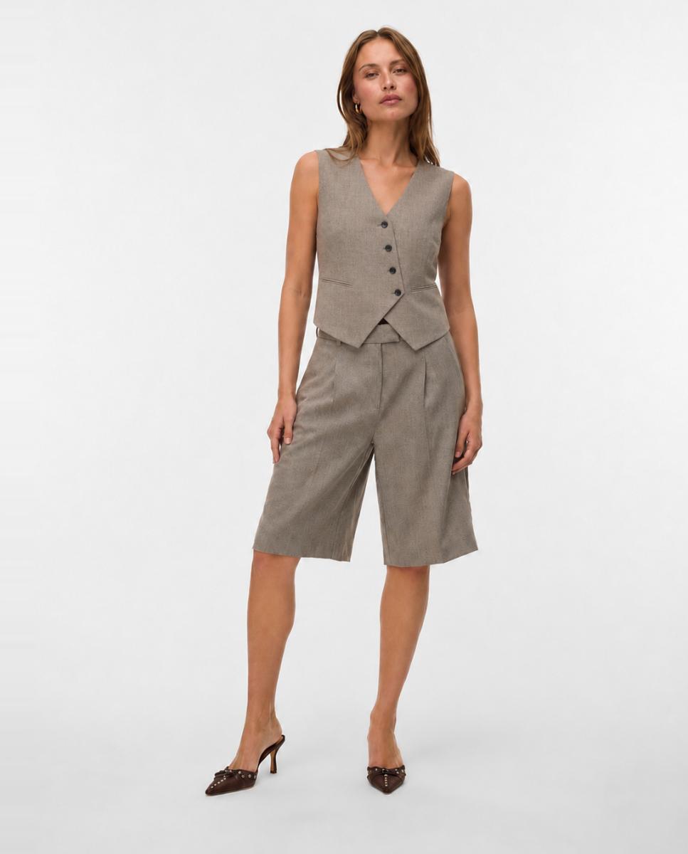 Imagen 1 de Bermudas de traje con pinzas Piedra