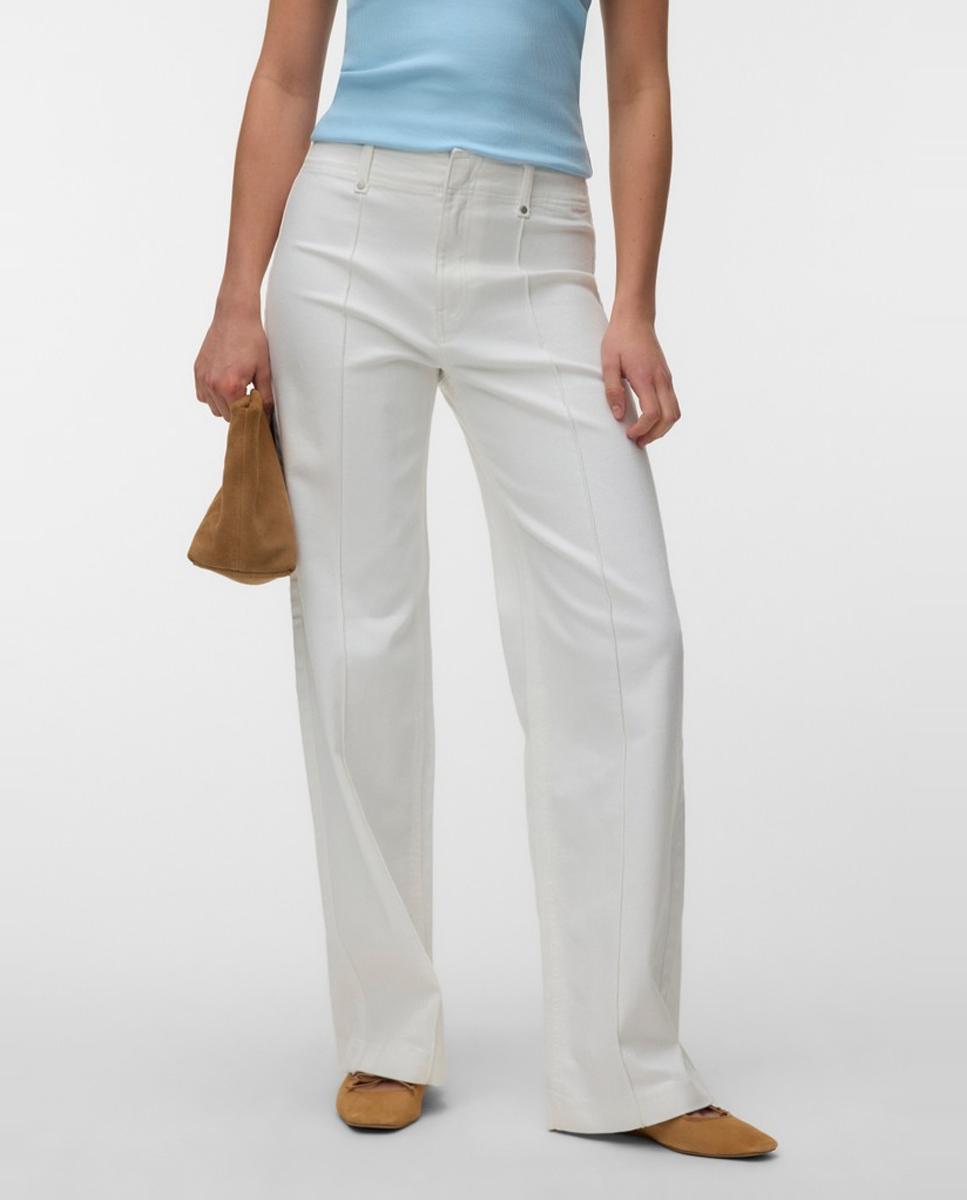 Imagen 2 de Jeans recto con cierre oculto - Vero Moda - Blanco Blanco