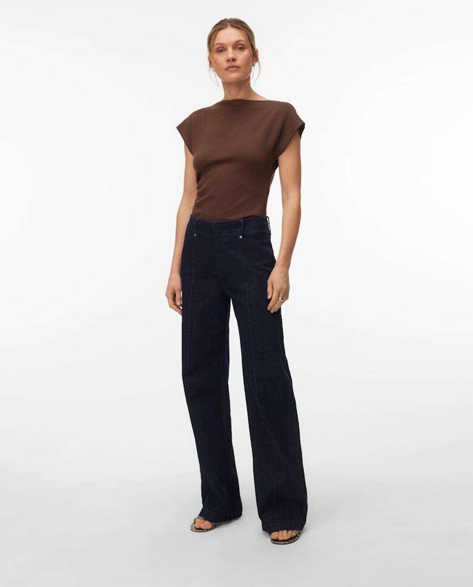 Imagen 1 de Jeans recto con cierre oculto - Vero Moda - Azul marino Azul marino