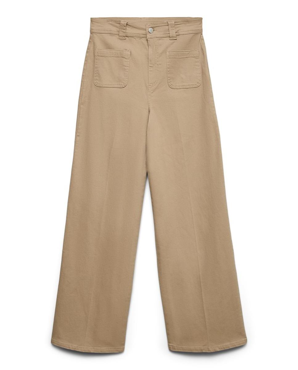 Jeans de Perna Larga com Bolsos à Frente Caramelo-5