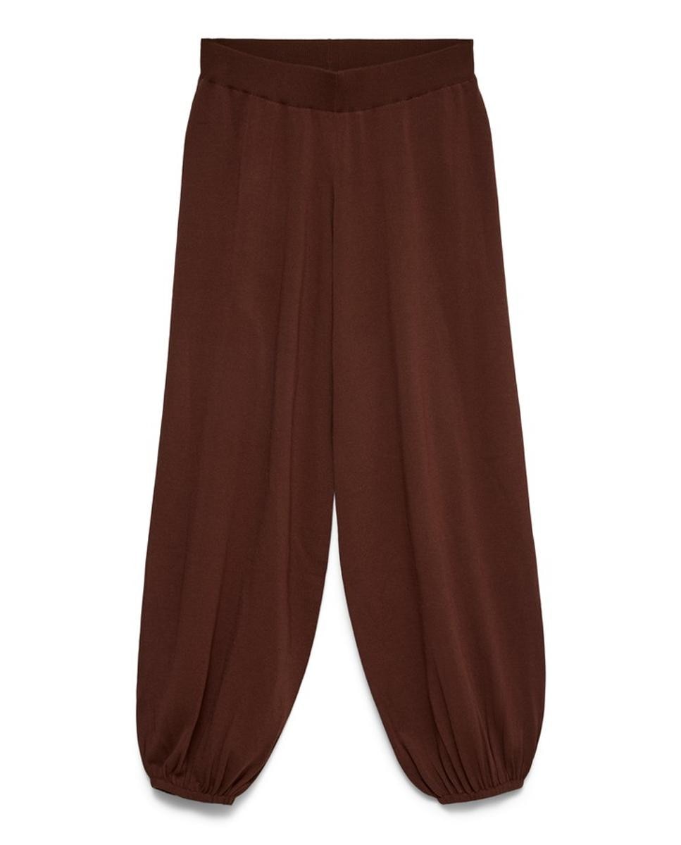 Pantalón bombacho de cintura elástica de mujer - Vero Moda - Marrón Marrón-5