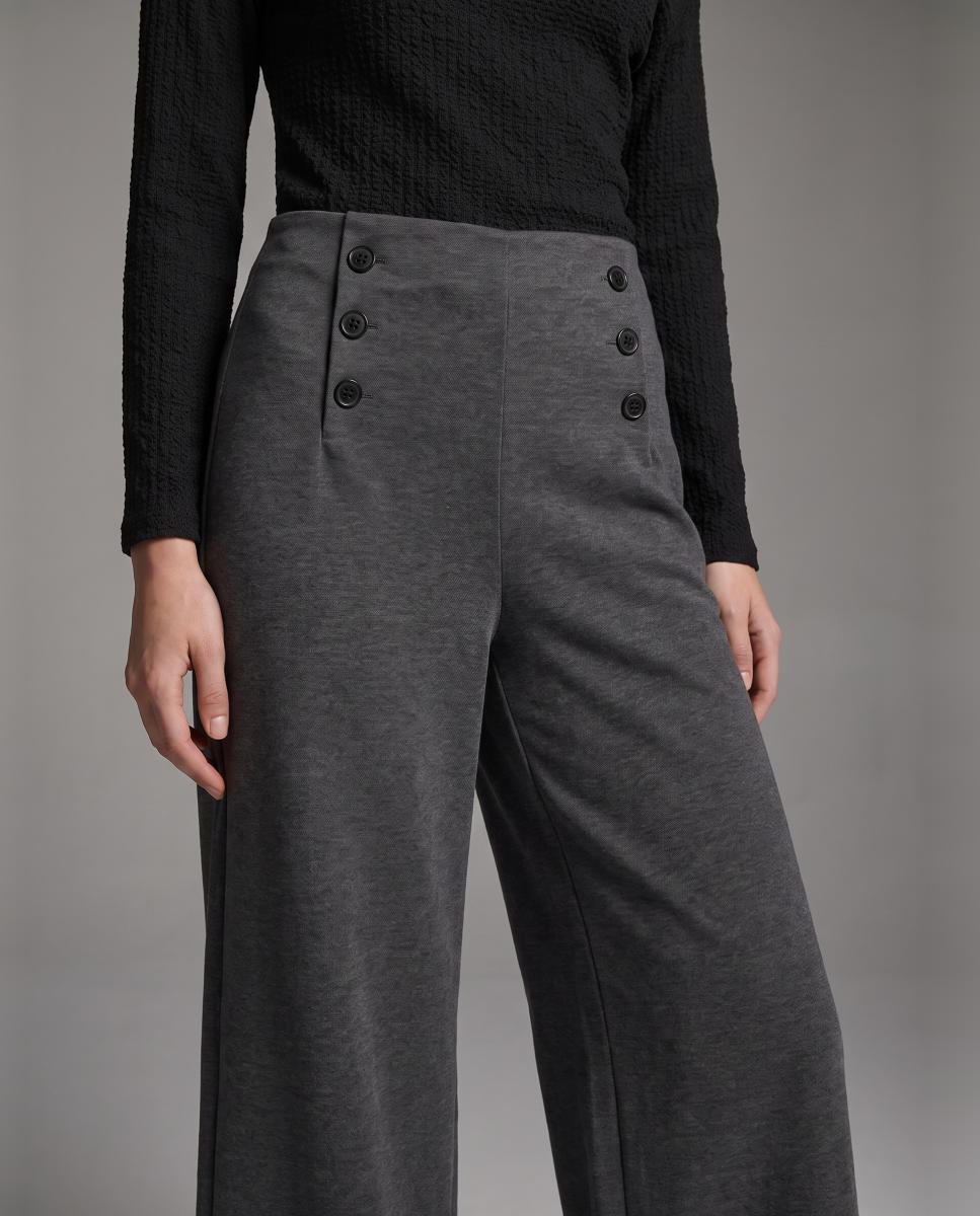 Imagen 2 de Pantalón tiro alto con botones - Vero Moda - Gris Gris