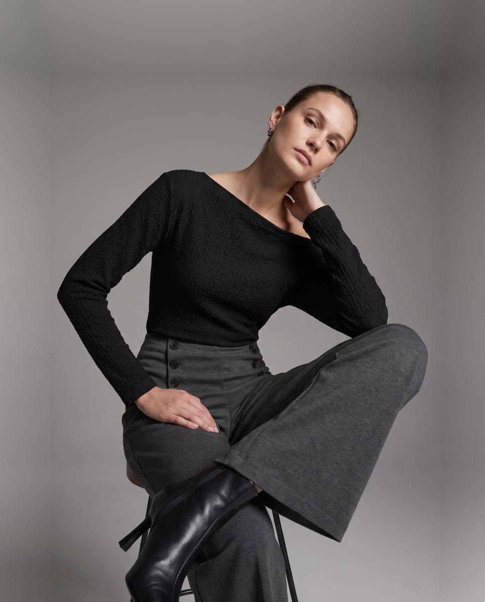 Imagen 5 de Pantalón tiro alto con botones - Vero Moda - Gris Gris