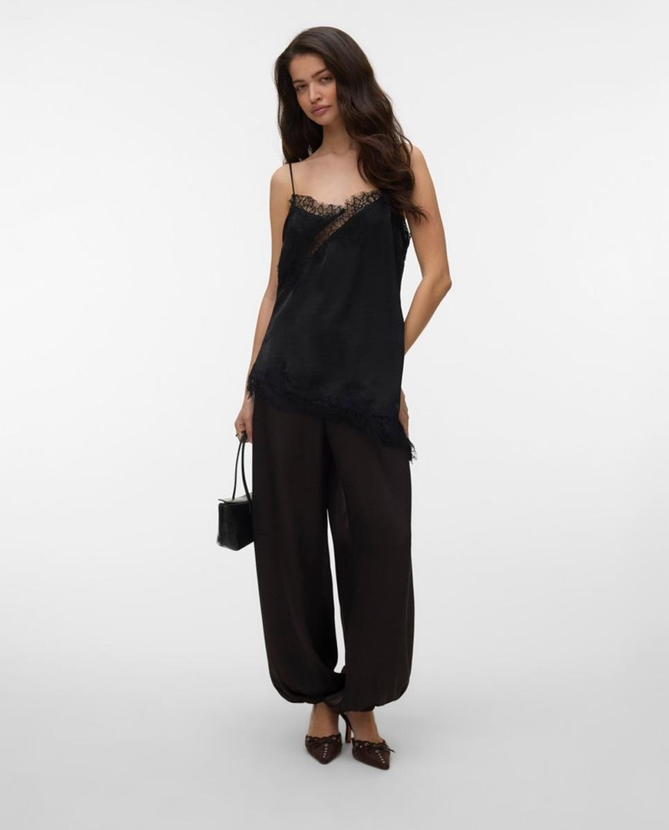 Pantalón fluido bombacho - Vero Moda - Marrón oscuro Marrón oscuro-1