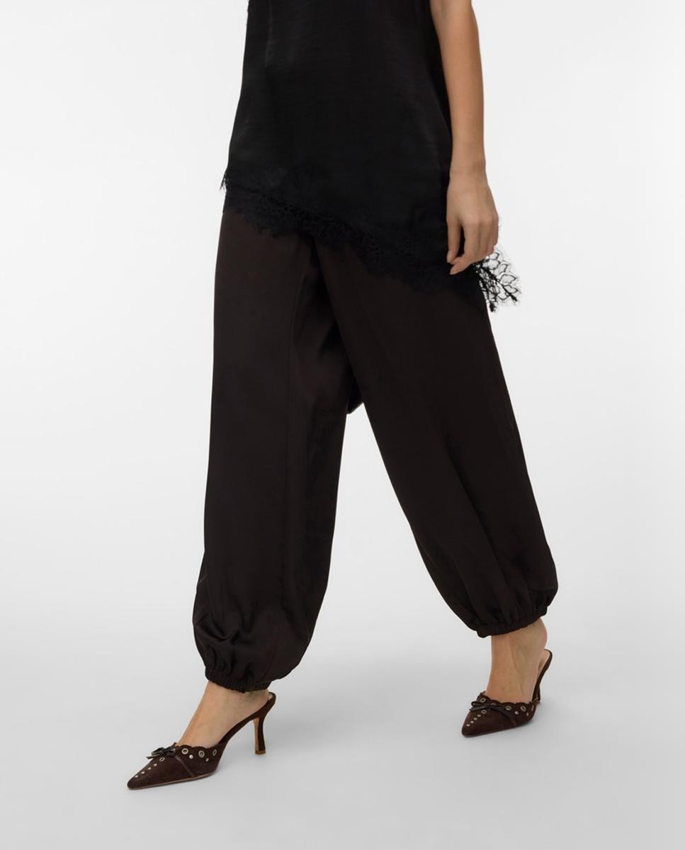 Pantalón fluido bombacho - Vero Moda - Marrón oscuro Marrón oscuro-2