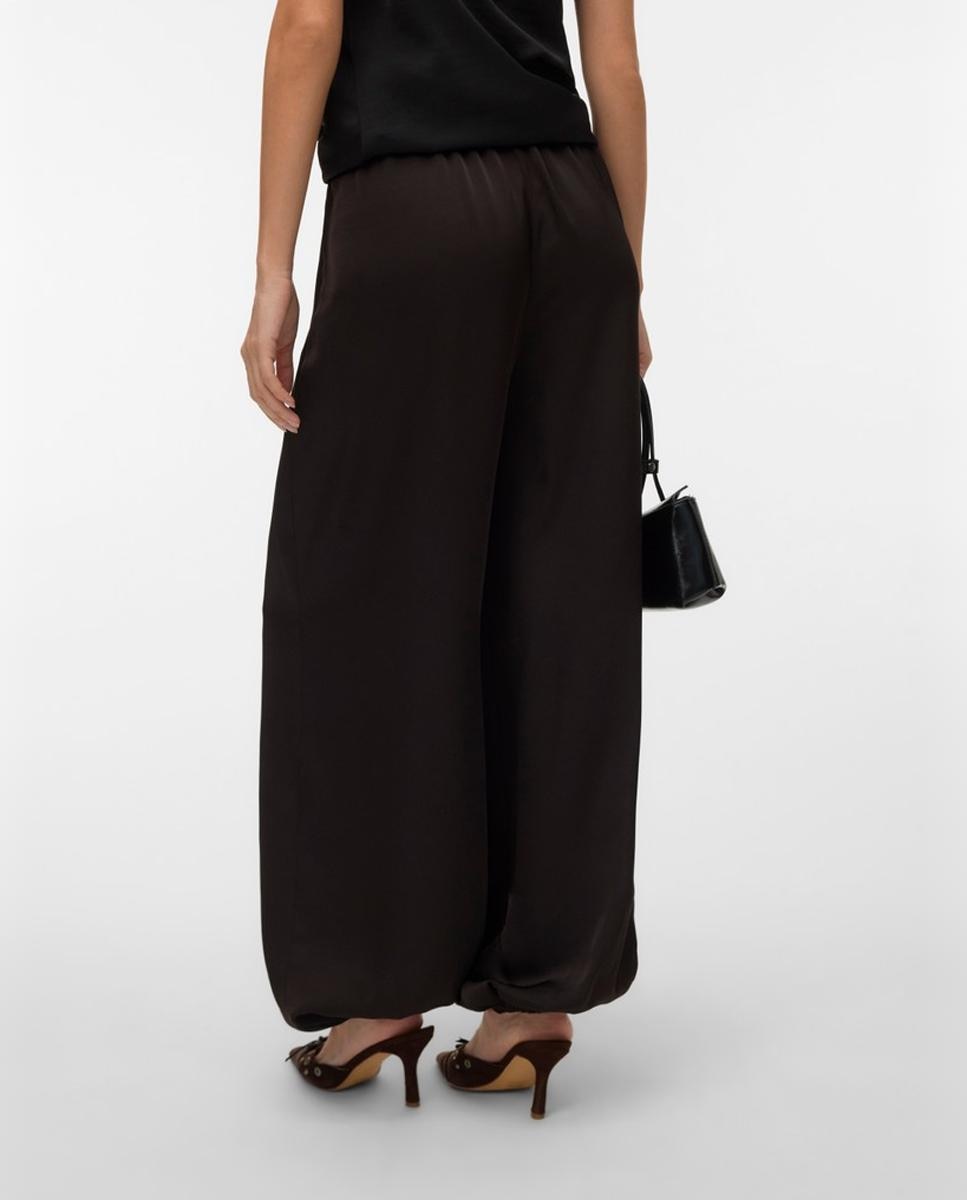 Pantalón fluido bombacho - Vero Moda - Marrón oscuro Marrón oscuro-4