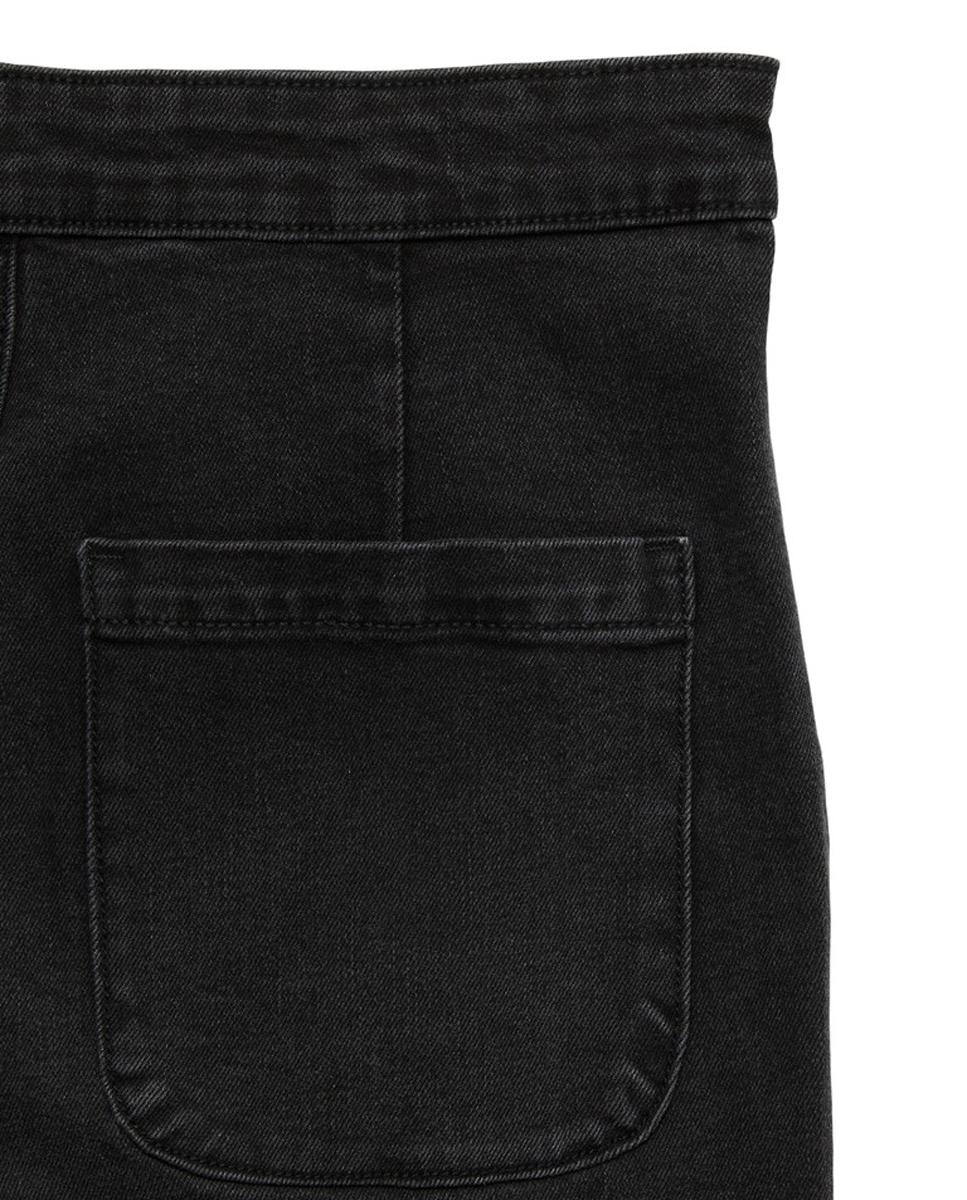 Jeans Largas com Desenho de Botões Preto-8