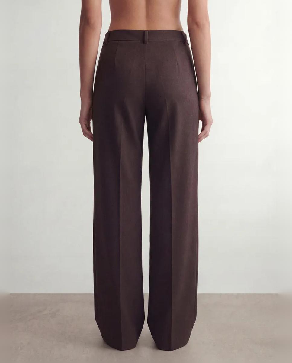 Pantalón de vestir de mujer con pinzas - Vero Moda - Marrón Marrón-2