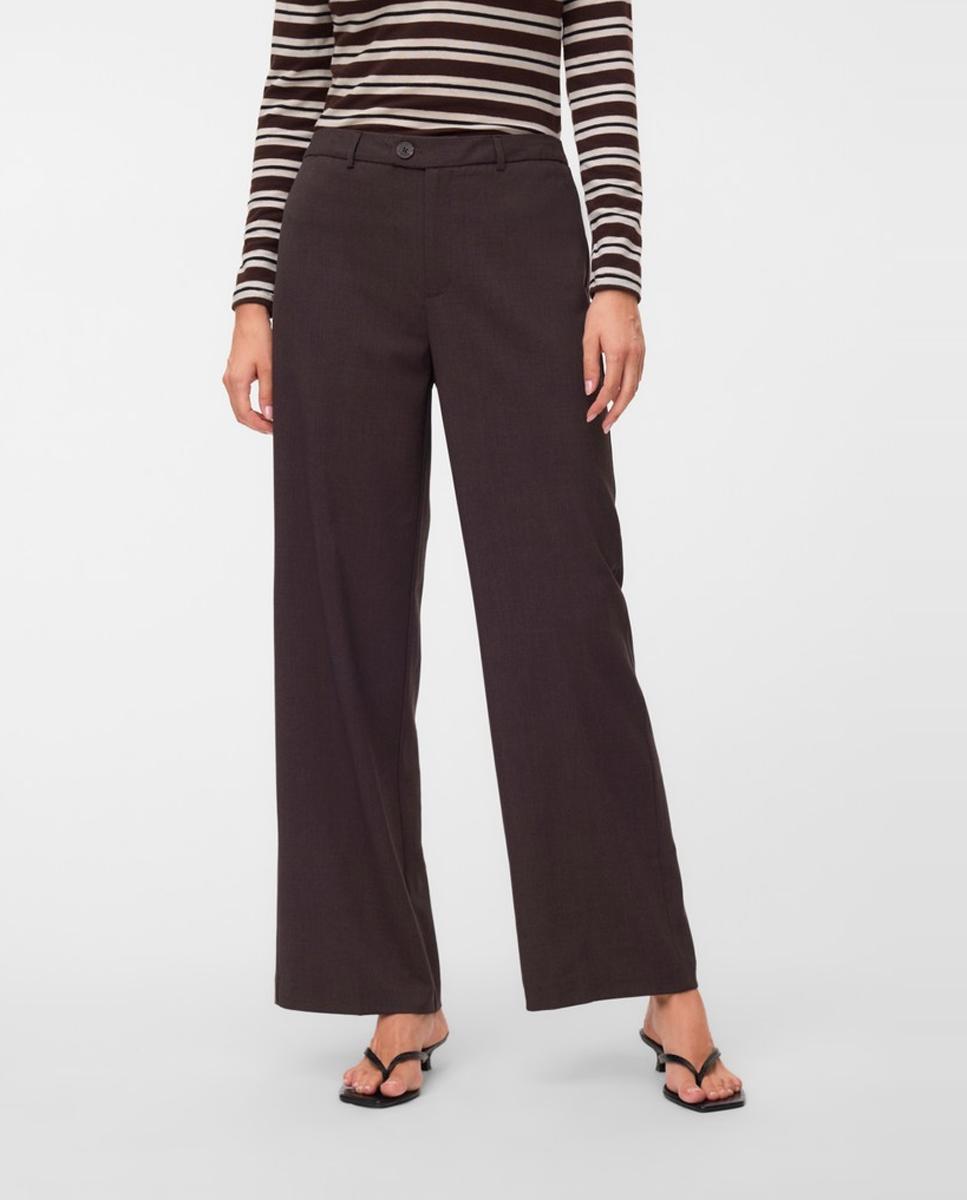 Pantalón de vestir de mujer con pinzas - Vero Moda - Marrón Marrón-4