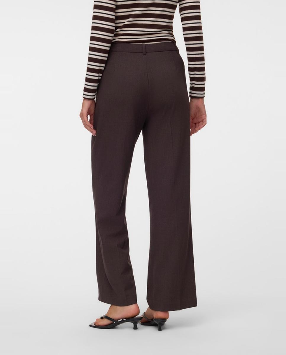 Pantalón de vestir de mujer con pinzas - Vero Moda - Marrón Marrón-5