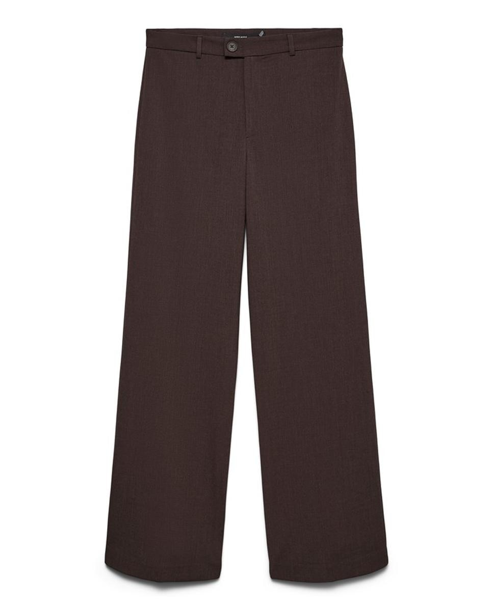 Pantalón de vestir de mujer con pinzas - Vero Moda - Marrón Marrón-7