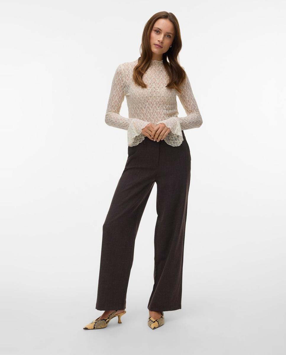 Pantalón de vestir pata ancha - Vero Moda - Marrón Marrón-1