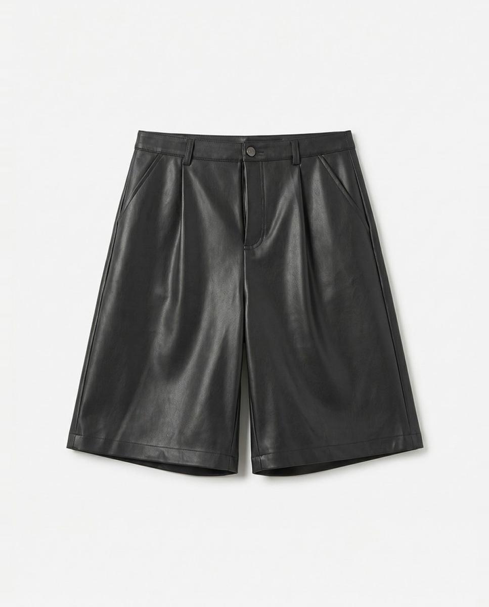 Bermudas de polipiel de pata ancha - Vero Moda - Negro Negro-5