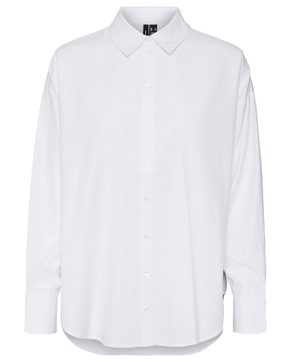 Camisa oversize com manga comprida Branco-6