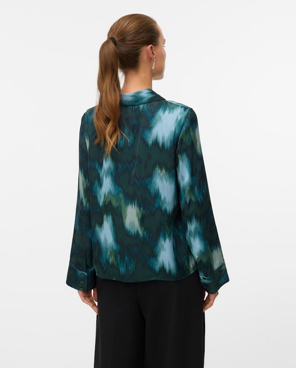 Camisa estampada com manga comprida Multicolor-3