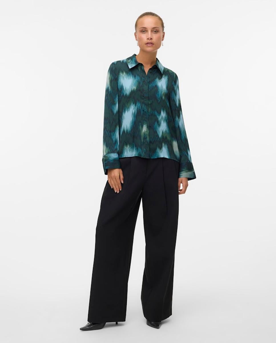 Camisa estampada com manga comprida Multicolor-4