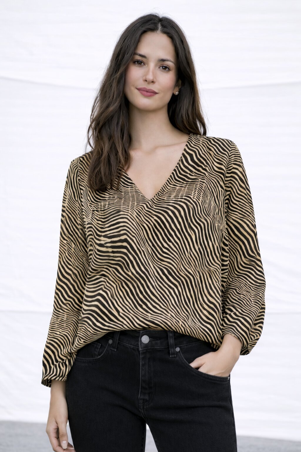 Blusa manga larga semitransparente - Vero Moda - Negro Negro-3