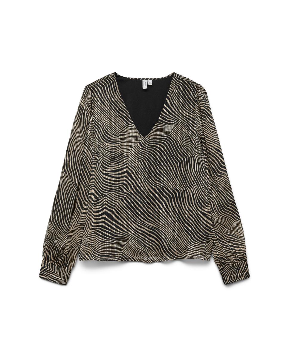 Blusa manga larga semitransparente - Vero Moda - Negro Negro-4