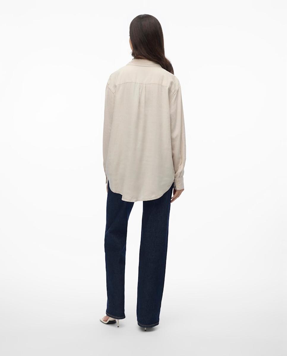 Camisa básica fluida de mujer - Vero Moda - Beige Beige-4