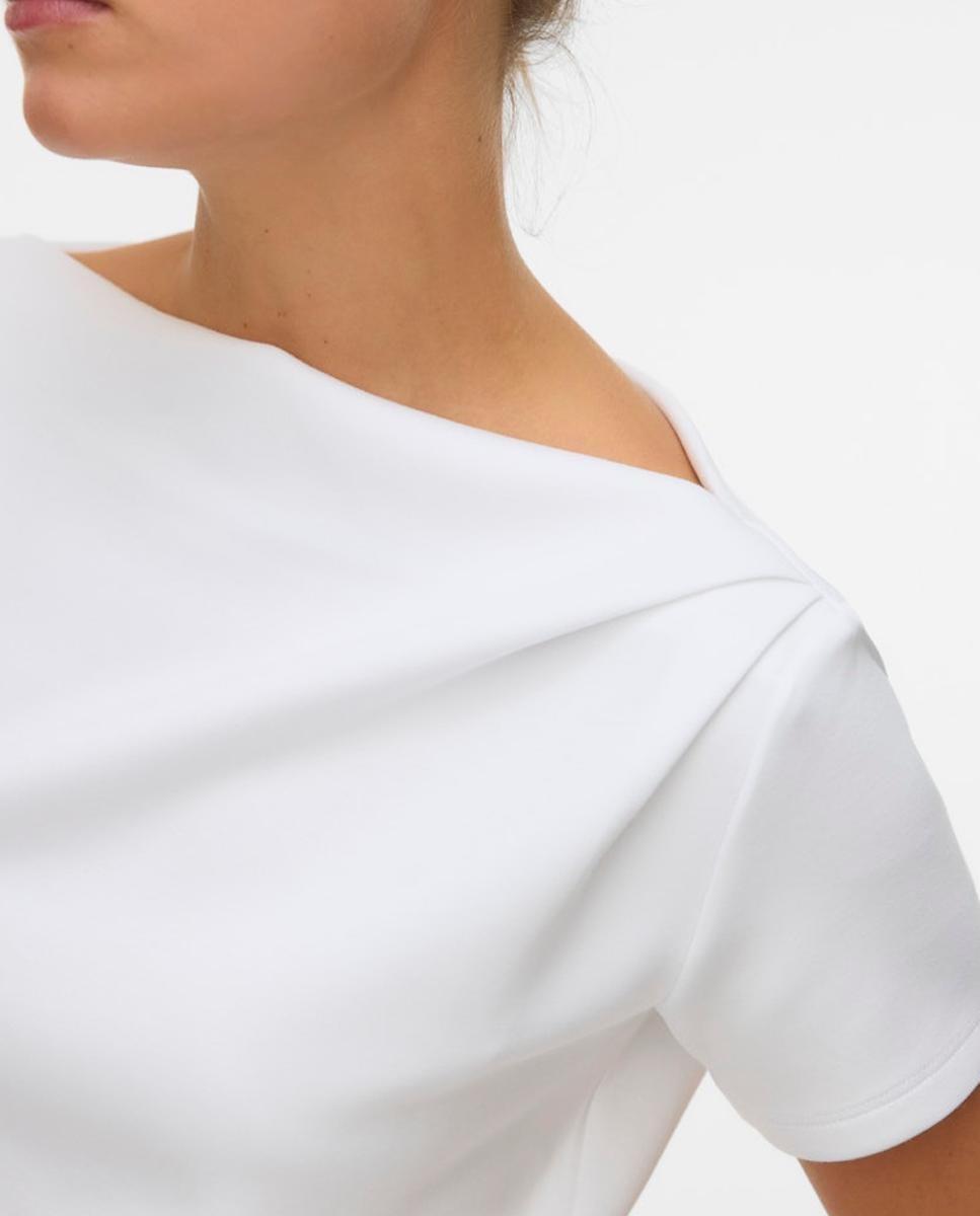 Top cuello barco de mujer con bajo asimétrico - Vero Moda - Blanco Blanco-2
