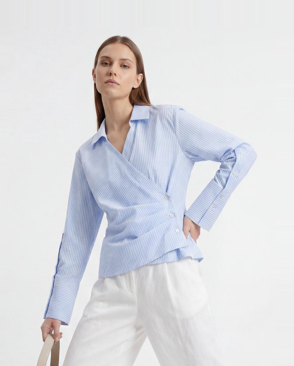 Vero Moda - Camisa manga larga de mujer efecto cruzado.
