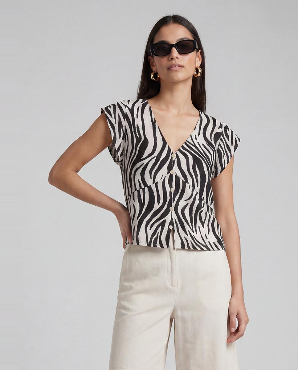 Vero Moda - Top de mujer manga corta con vuelo.