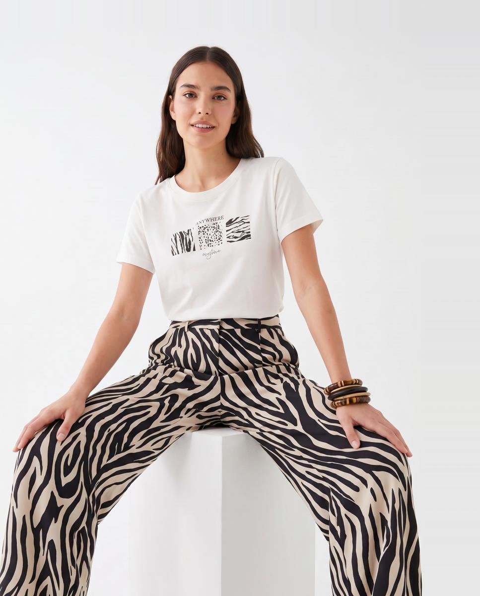 Vero Moda - Camiseta de mujer estampada con manga corta.