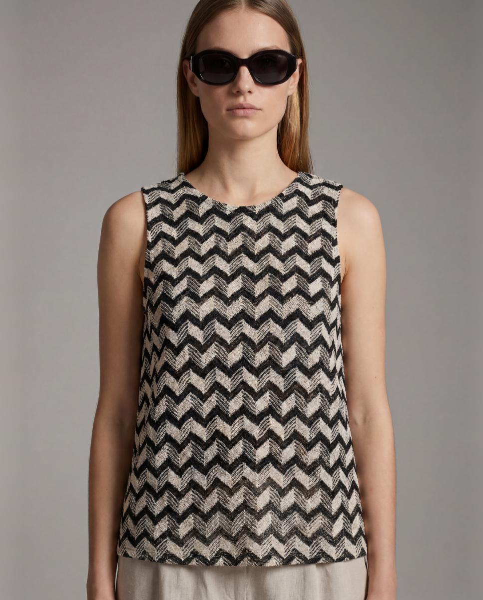 Vero Moda - Top de manga sisa de mujer con cuello redondo.