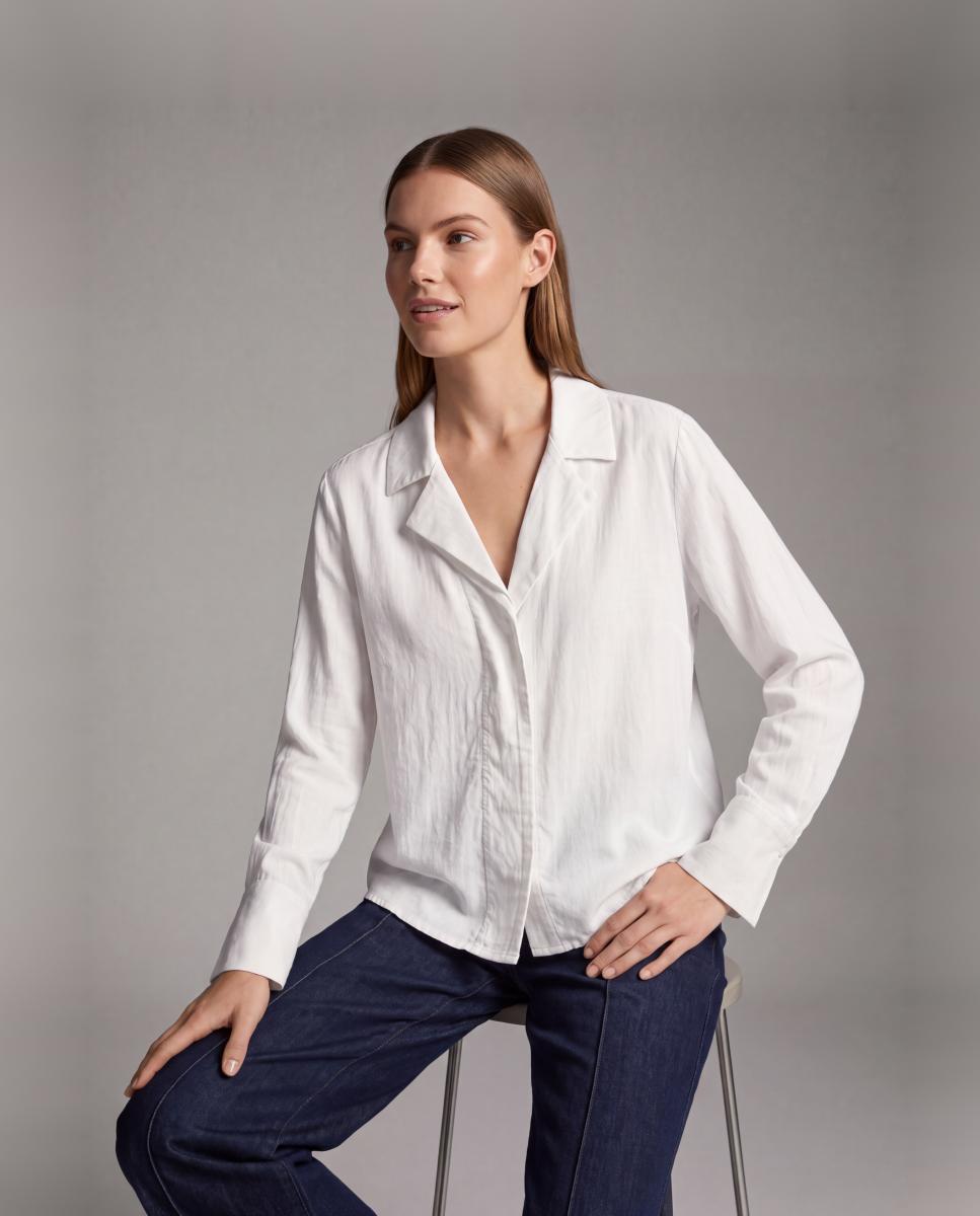 Camisa manga larga cuello pico - Vero Moda - Blanco Blanco-1