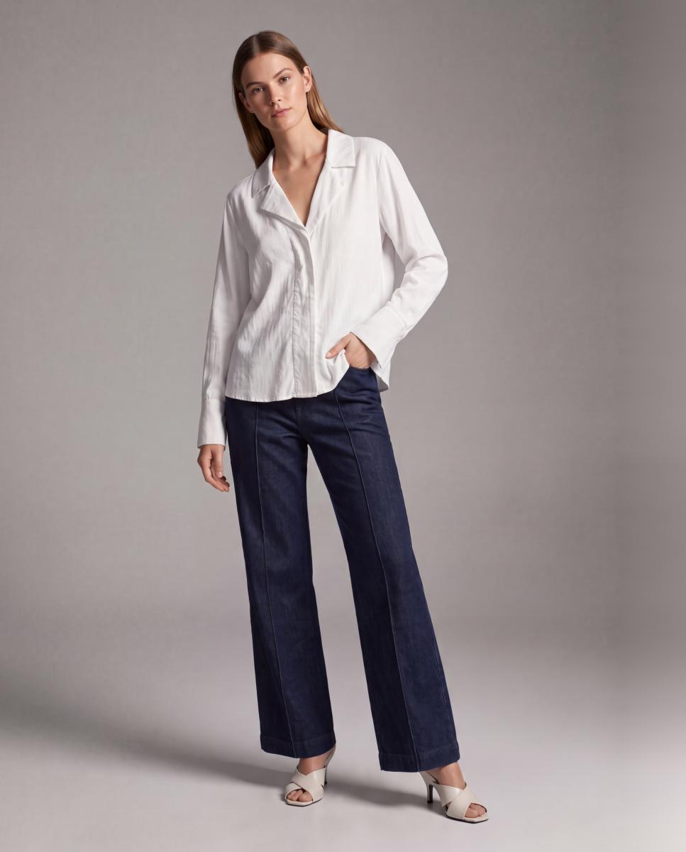 Camisa manga larga cuello pico - Vero Moda - Blanco Blanco-2