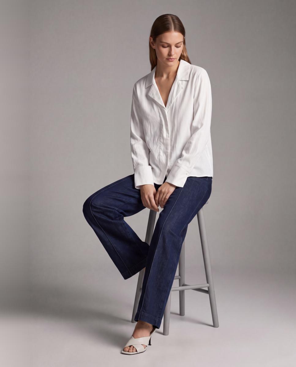 Camisa manga larga cuello pico - Vero Moda - Blanco Blanco-4