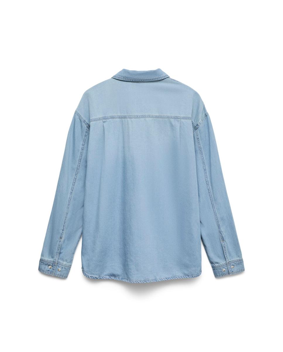 Camisa vaquera con lazo - Vero Moda - Azul Azul-6