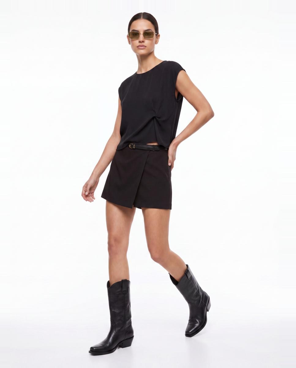 Imagen 3 de Top manga sisa con detalle nudo - Vero Moda - Negro Negro