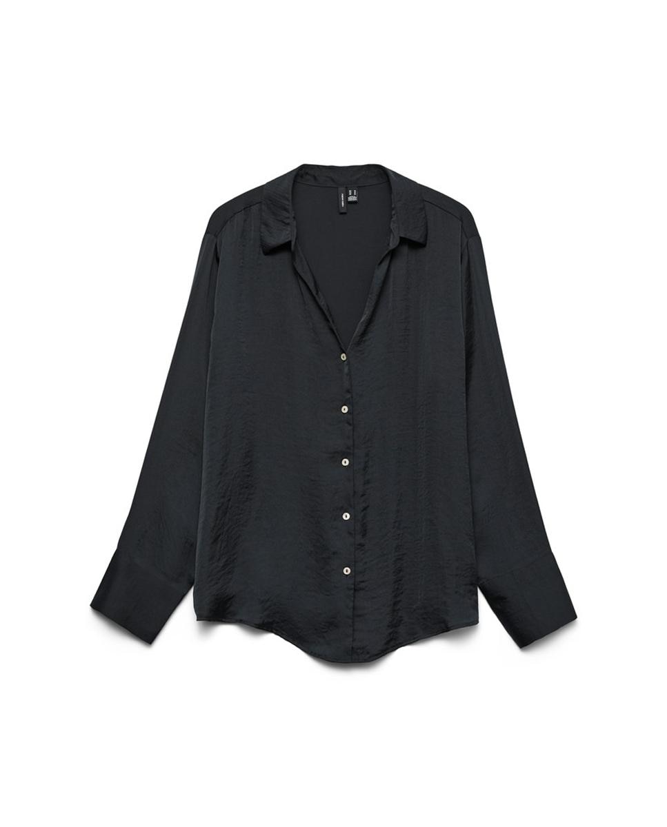 Imagen 5 de Camisa manga larga de mujer con cuello pico - Vero Moda - Negro Negro