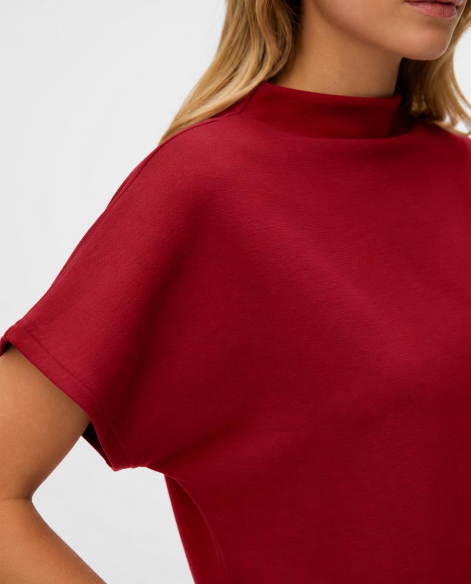 Camiseta manga corta tejido suave de mujer - Vero Moda - Rojo Rojo-3