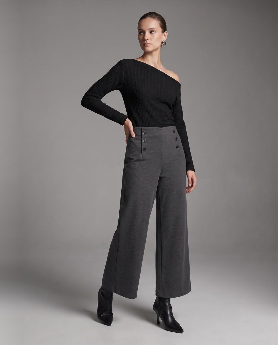 Top manga larga con cuello barco asimétrico - Vero Moda - Negro Negro-6