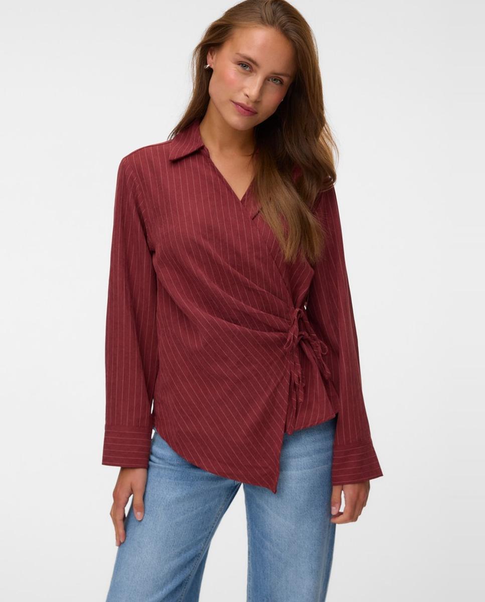 Imagen 1 de Camisa cruzada con lazo - Vero Moda - Burdeos Burdeos
