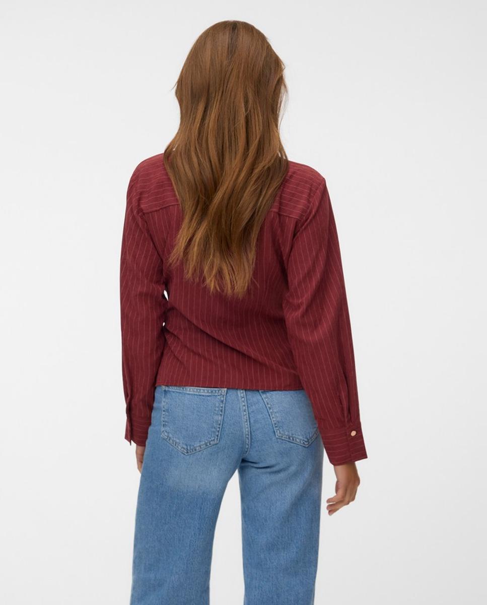 Imagen 3 de Camisa cruzada con lazo - Vero Moda - Burdeos Burdeos