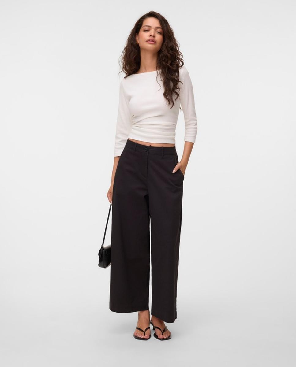 Camiseta de mujer básica manga 3/4 con cuello barco - Vero Moda - Blanco Blanco-4