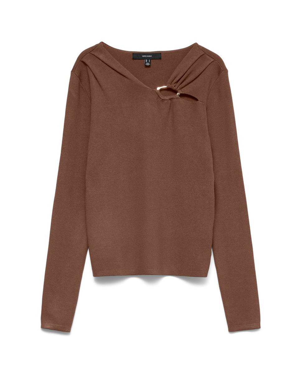 Imagen 0 de Jersey de punto fino con detalle en el cuello Cuero