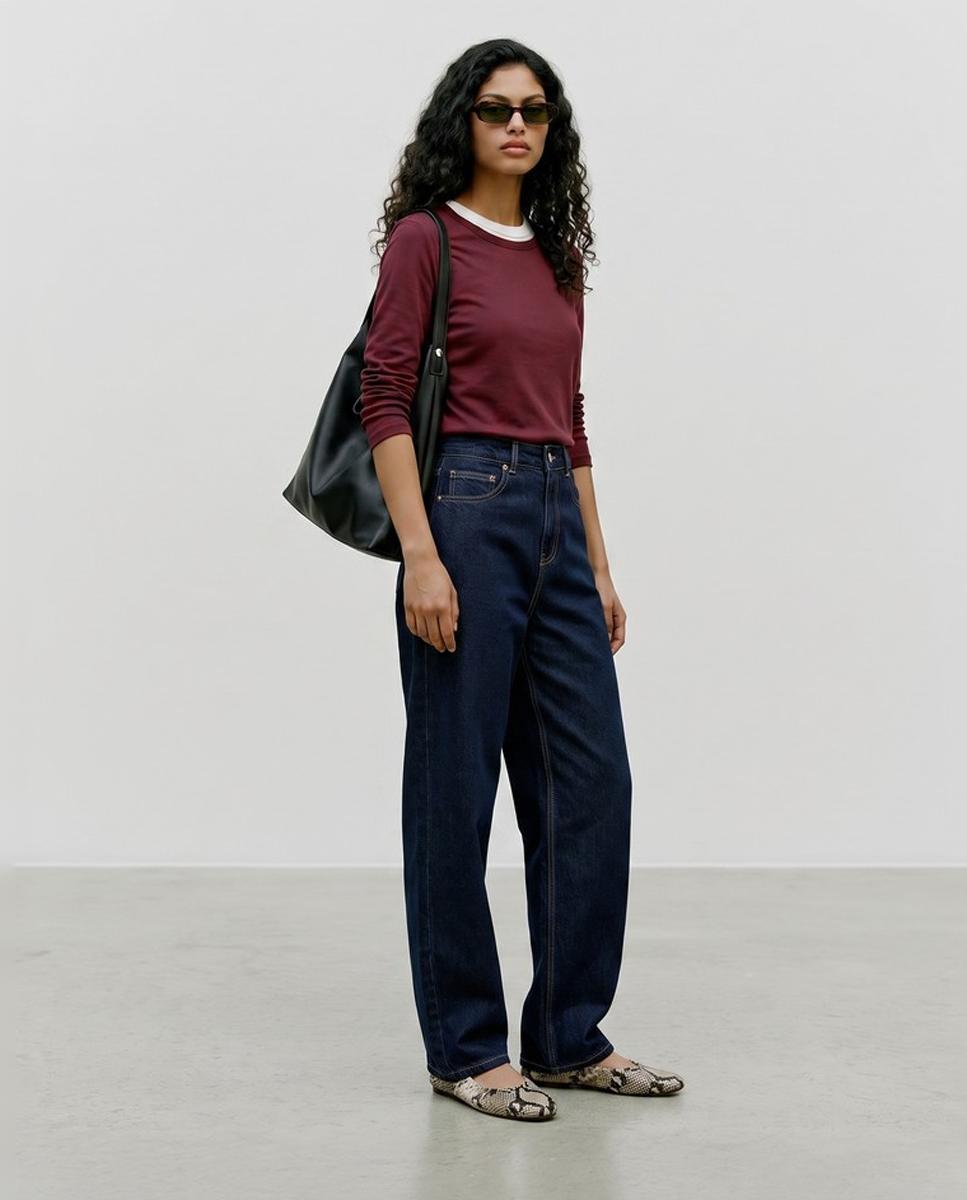 Camiseta básica de manga larga - Vero Moda - Granate Granate-5