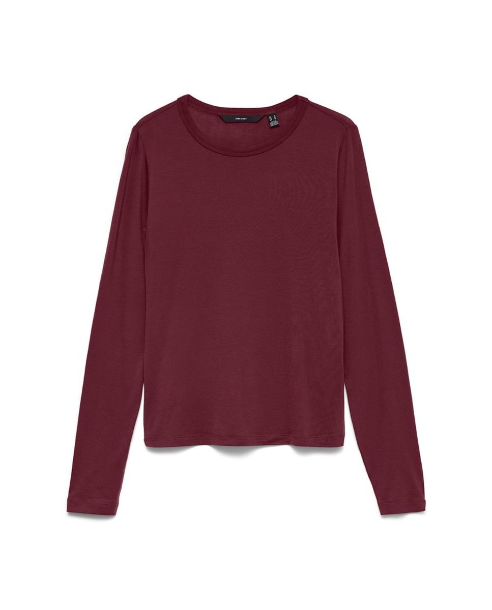 Camiseta básica de manga larga - Vero Moda - Granate Granate-4